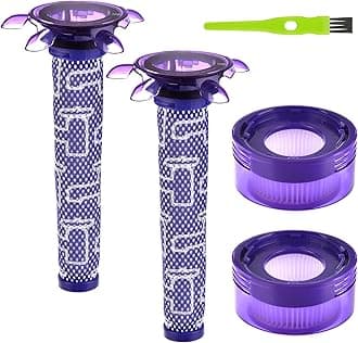 V8 Focus Filter for Dyson Upgraded Filters for Dyson V7 V8 New Version Cordless Vacuum V8 Animal Extra Vacuum SV25 SV37 2 Star Pre-Filters & 2 HEPA Post-Filters Replace to Part # 965661-05 & 967478-05