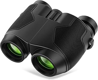 Binoculars 12x25 for Adults and Kids Night Vision Binoculars Compact Large Eyepiece Waterproof Binocular Easy Focus Wide Field of View & Long Eye Relief for Bird Watching,Hiking,Concert