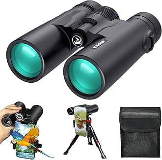 Gosky 8x42 Roof Prism Binoculars for Adults, HD Professional Binoculars for Bird Watching Travel Stargazing Hunting Concerts Sports-BAK4 Prism FMC Lens-with Phone Mount Tripod Strap Carrying Bag