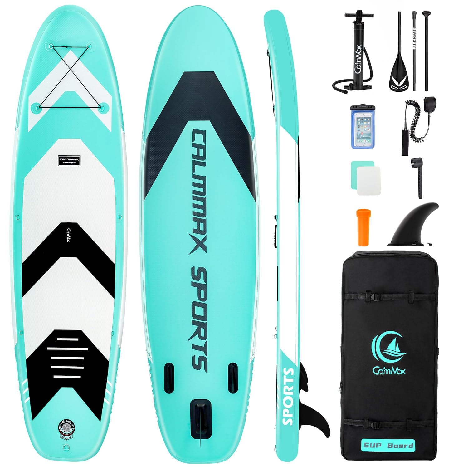 Inflatable Stand Up Paddle Board 10'6"×32"×6" SUP Package with Non-Slip Deck, Pump, Paddle, Leash, Waterproof Backpack for Youth & Adult