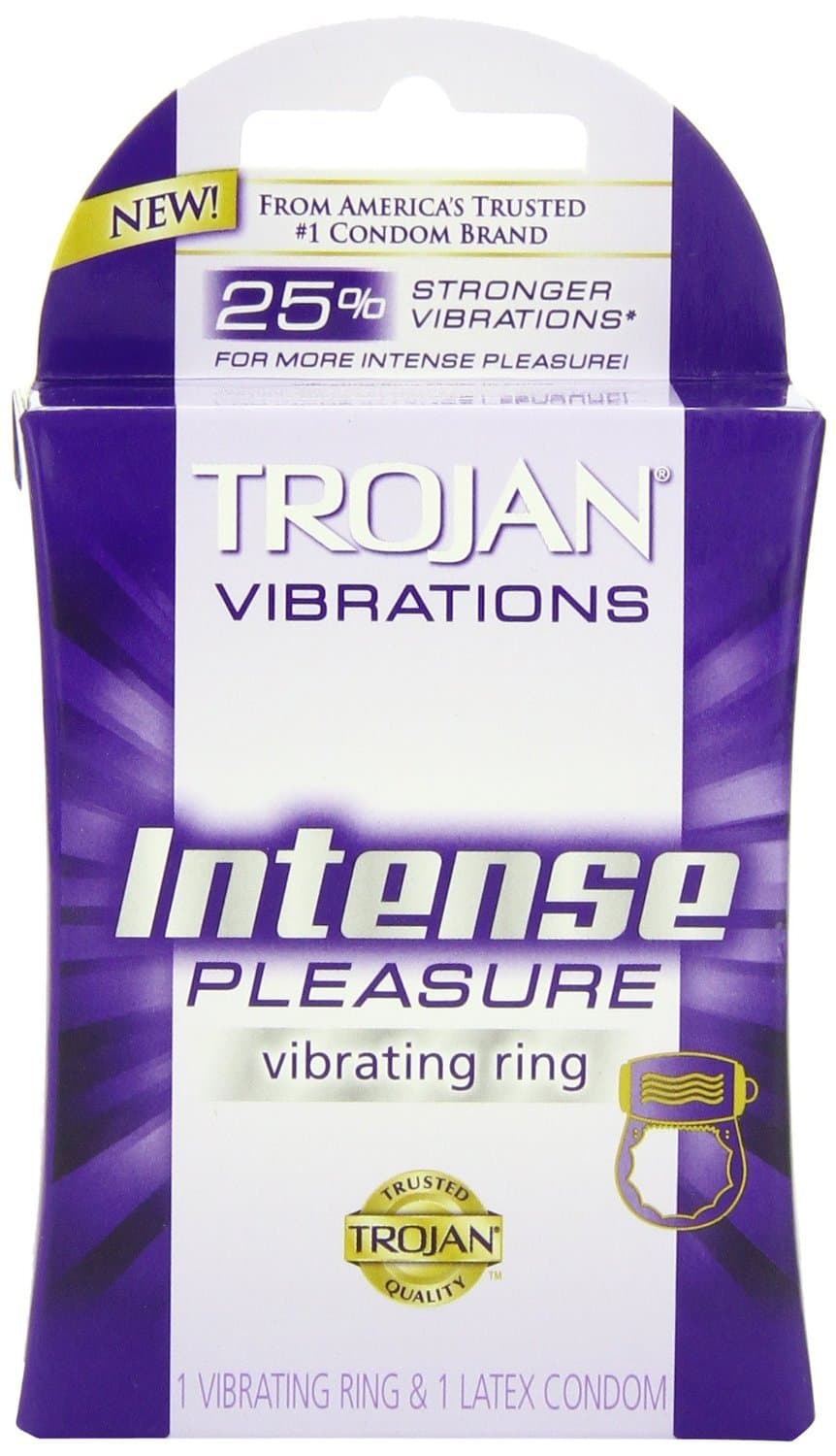 Gift Set Of Trojan Multi Speed Vibrating Ring And one package of Trojan Fire and Ice 3 condoms total in package