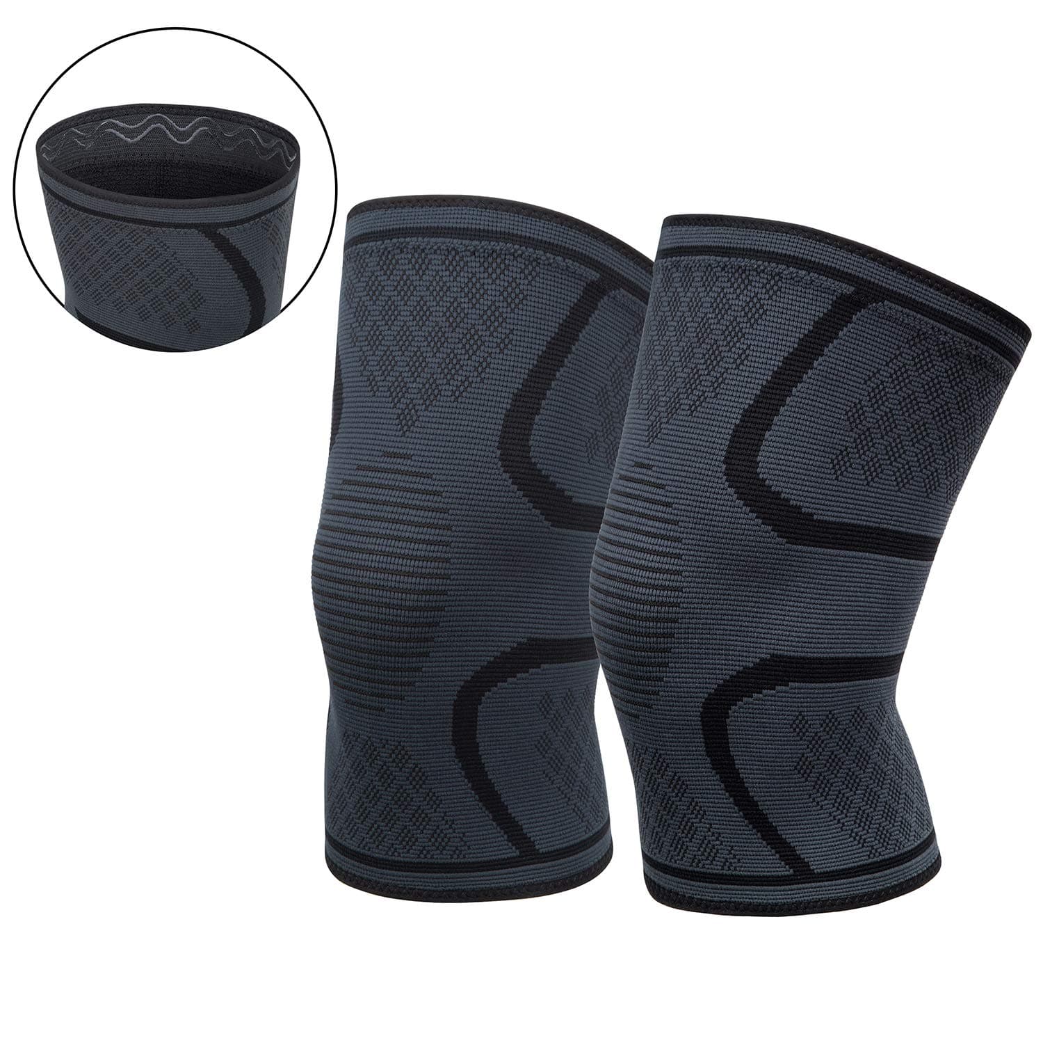 OFTEN Compression Sleeve Knee Brace Knee Support Wrap Pads Breathable Knee Bandage for Men Women Daily Wear,Outdoor Activities (1 Pair) (Medium)