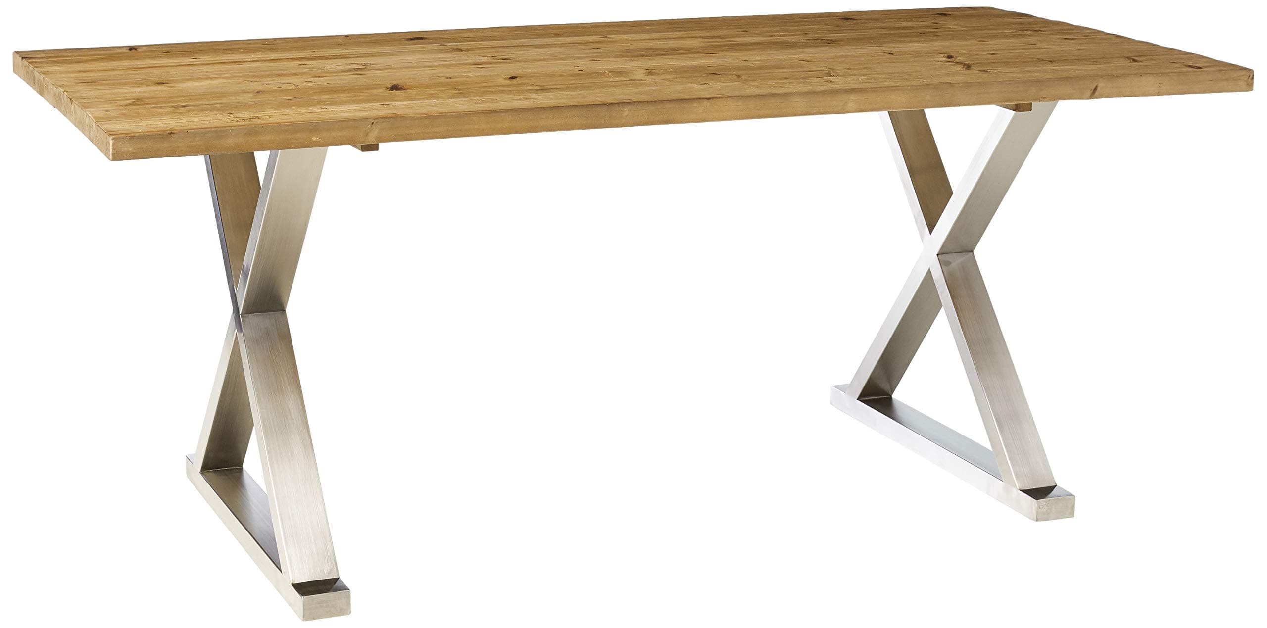 Burnham Home Paxton Dining Table, Natural Distressed Metal