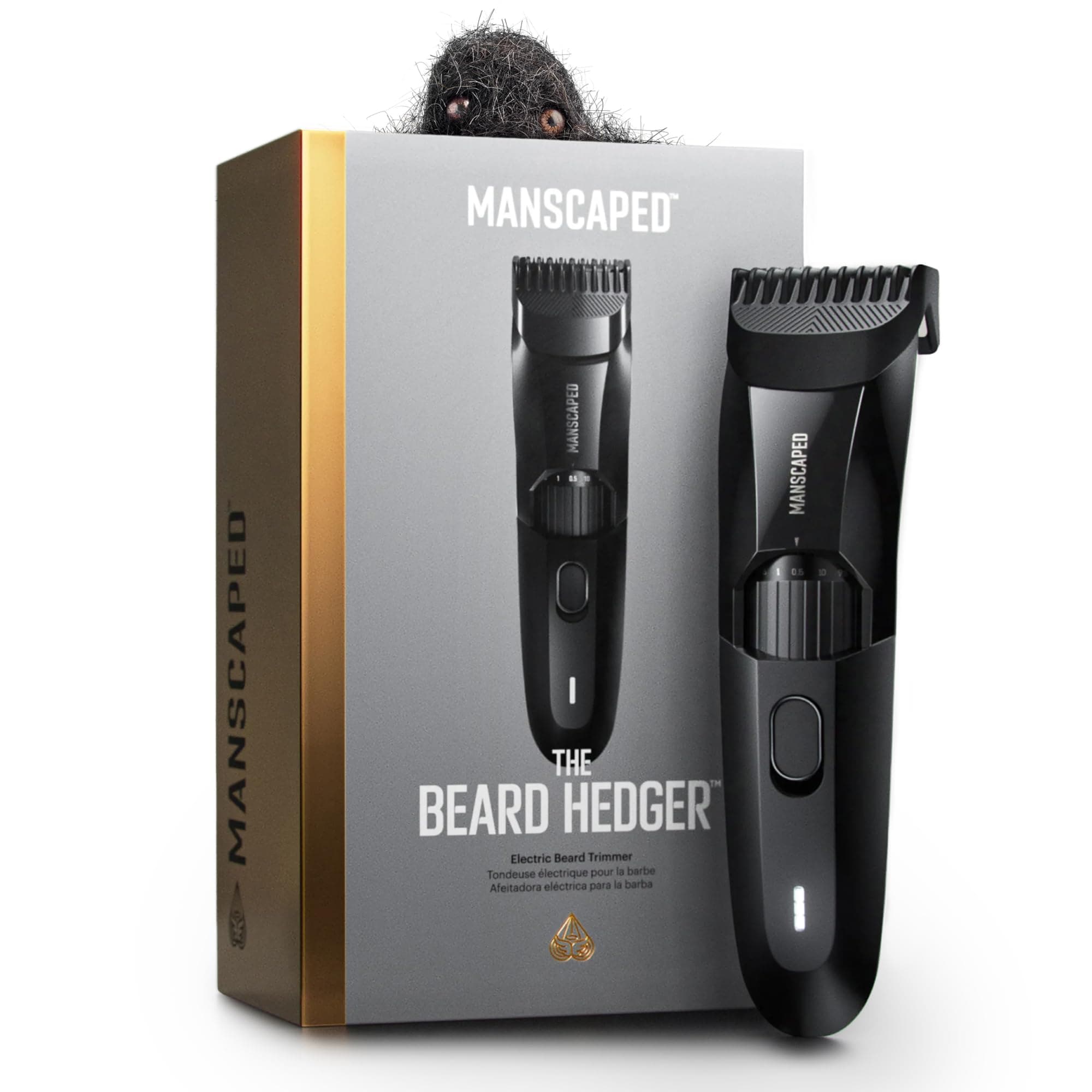 The Beard Hedger® Men's Premium Beard Trimmer, 20 Length Adjustable Blade Wheel, Stainless Steel T-Blade for Precision Facial Hair Trimming, Cordless Waterproof Wet/Dry Clipper