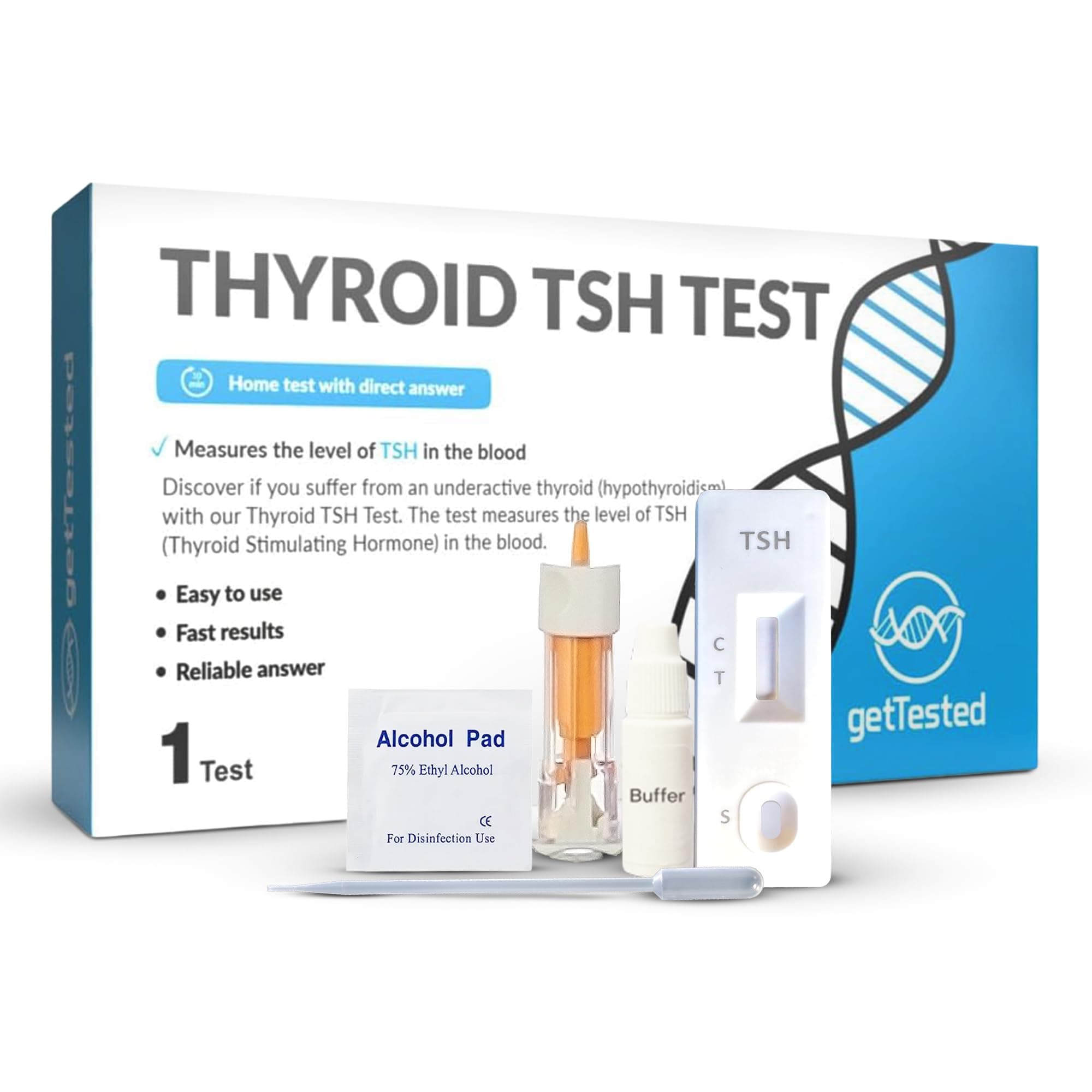 GetTested TSH Thyroid Test Kit – Rapid At-Home Thyroid Testing for TSH Levels – Fast Results – Easy to Use – Accurate and Convenient