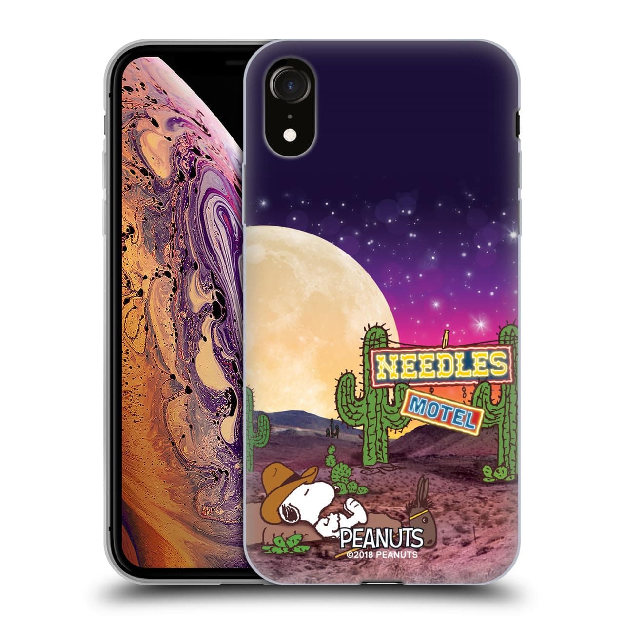 Head Case Designs Officially Licensed Peanuts Nebula Cactus Needles Snoopy Space Cowboy Gel Case [Military Grade Protection] Compatible with Apple iPhone XR