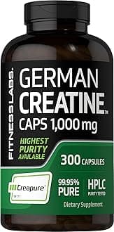 Fitness Labs German Creatine Monohydrate Capsules | 1000mg | 300 Pills | Supplement for Men and Women | Non-GMO, Gluten Free