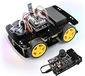 Freenove 4WD Car Kit with Remote Control (Compatible with Arduino IDE), Line Tracking, Obstacle Avoidance, Ultrasonic Sensor, Wireless Control Motor Servo