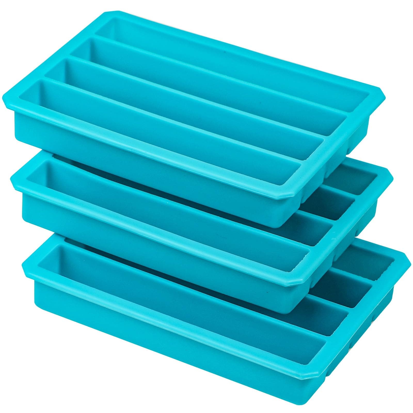 Webake Silicone Ice Cube Trays for Water Bottles Ice Cube Mold 12 Cavity, Easy Release Long Ice Cube Sticks For Bottled Beverage, Soda, Sport Drinks, Burritos Egg, Pack of 3