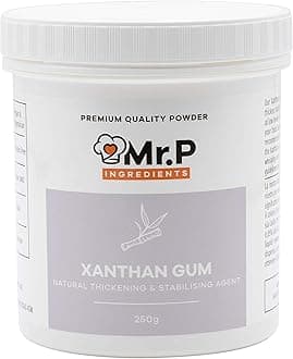 Mr.P Ingredients Xanthan Gum 250g Powder Thickener Ideal For Making Soups Sauces Gluten Free Baking Ice Cream VEGAN Vegetarian Gluten Free Halal Kosher Non-GMO (Recyclable Pot)