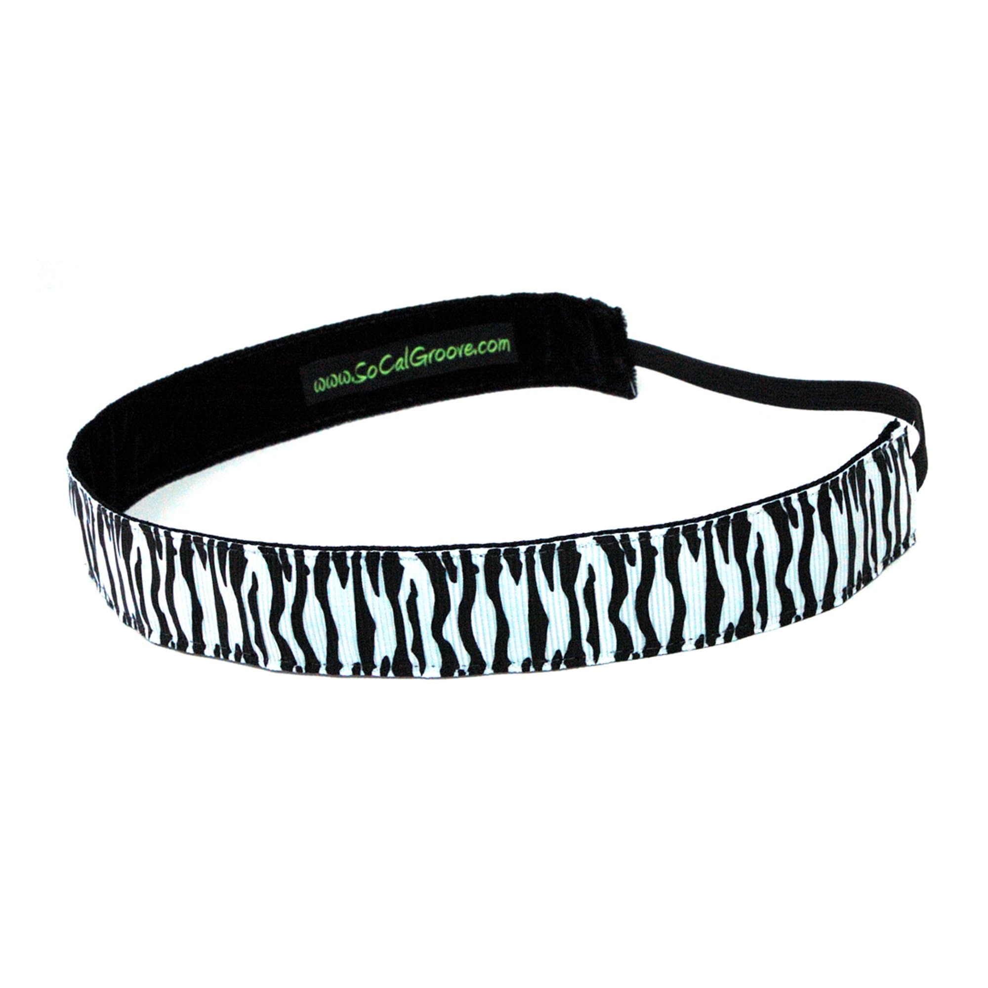 Zebra Groovy Headband in White 7/8"