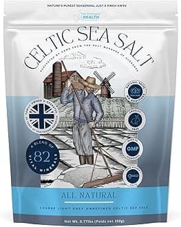 The Intelligent Health Celtic Sea Salt - Unrefined Light Grey Coarse Salt, Hand-Harvested in Guérande France - Natural, Kosher, Rich in 82 Vital Minerals - 350g
