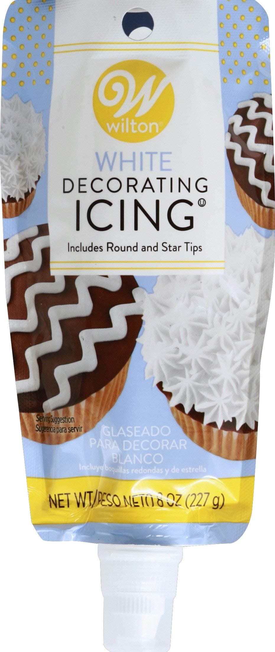 704-4749 White Decorating Icing 8 Ounce, with Plastic Tips