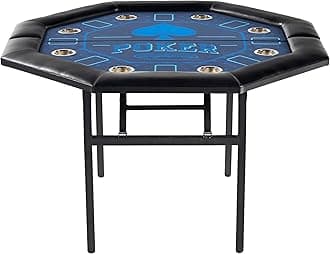 Barrington 48-in Poker Table with Folding Legs and Drink Holders for 8 Players Perfect for Game Rooms