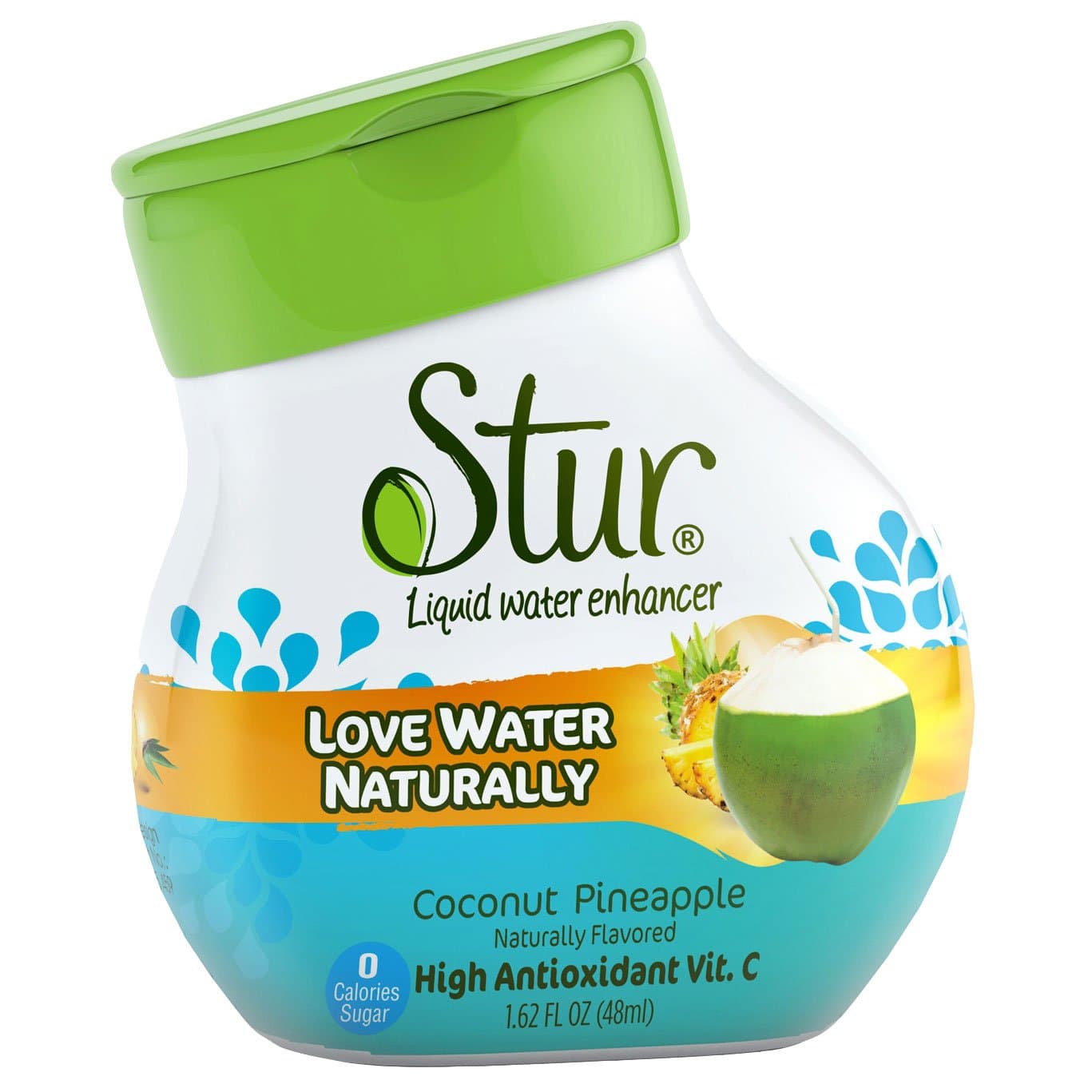 Coconut and Pineapple - Single Bottle - 20 Servings - Makes Over 4 litres of Drink. High in Vitamin C. All Natural Stevia Water Enhancer. Perfect for tap, Bottled and Sodastream Water.