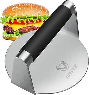 Smash Burger Press - 5.9 Inch Stainless Steel Hamburger Smasher with Anti-Scald Handle for Griddle and Grill Cooking
