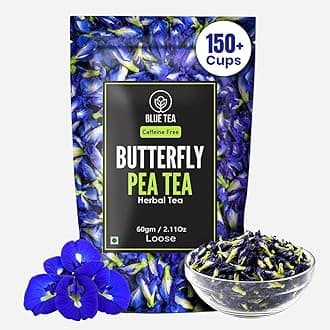 Butterfly Pea Flower Tea - 60gm - 120+ Cups | Aparajita - Shankhpushpi | ANTIOXIDANT RICH | Herbal Tea - Flower Based - Detox Tea - Caffeine Free | Zipper Pack