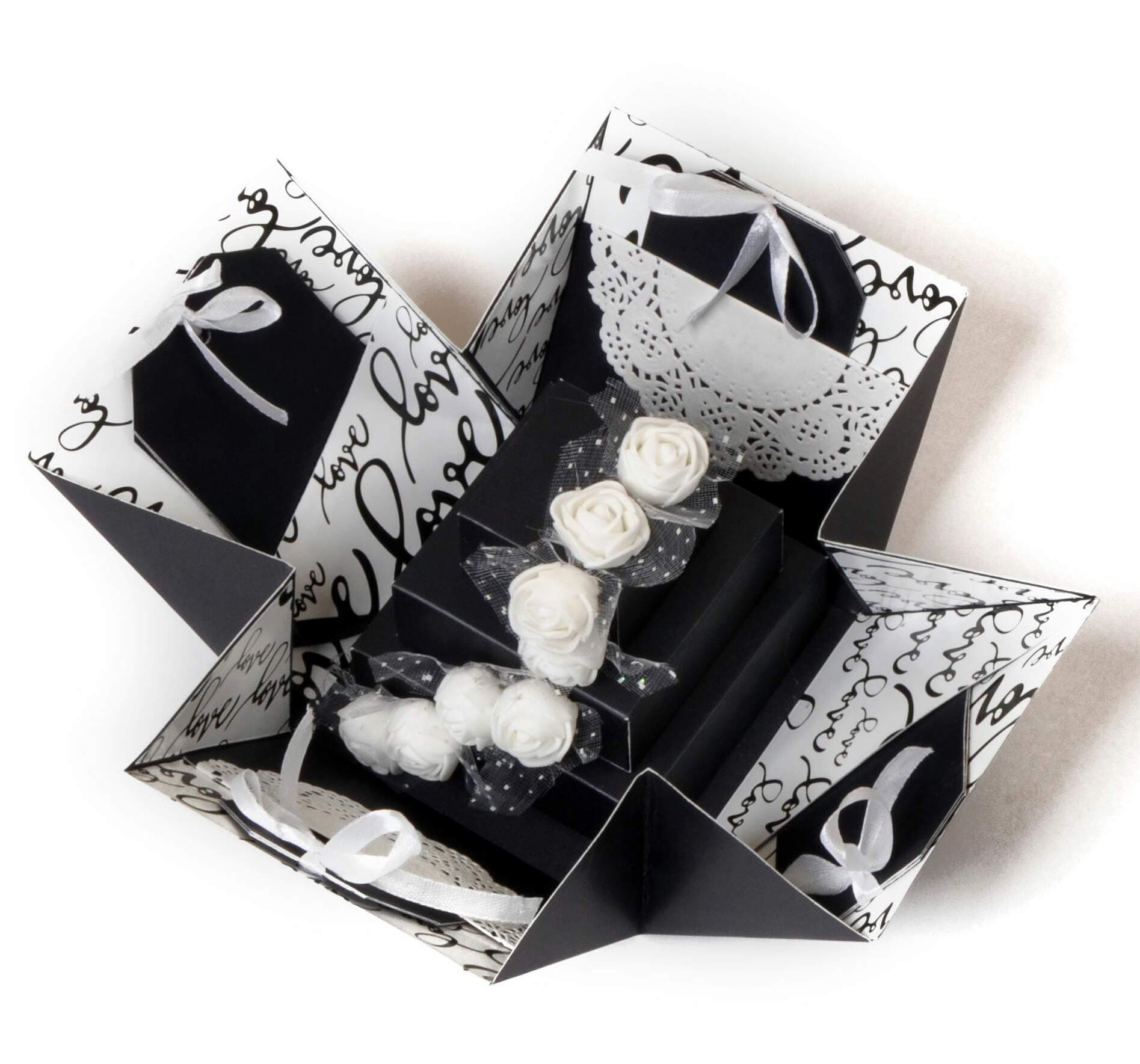 CRAFTED WITH PASSION Paper One Layer Black Designer Explosive Box For Any Occasion, 1 count