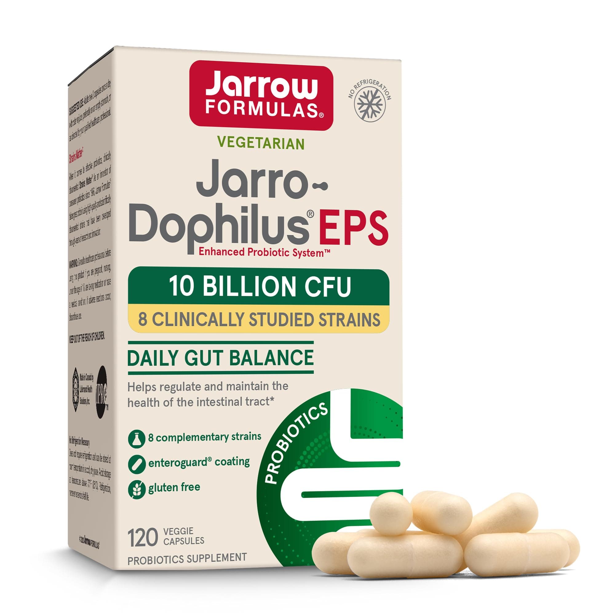 Jarrow Formulas Jarro-Dophilus EPS- 5Billion CFU Per Serving- Clinically Studied Multi-Strain Digestive Probiotic Supplement- Intestinal & Immune Health- Up to 120 Servings