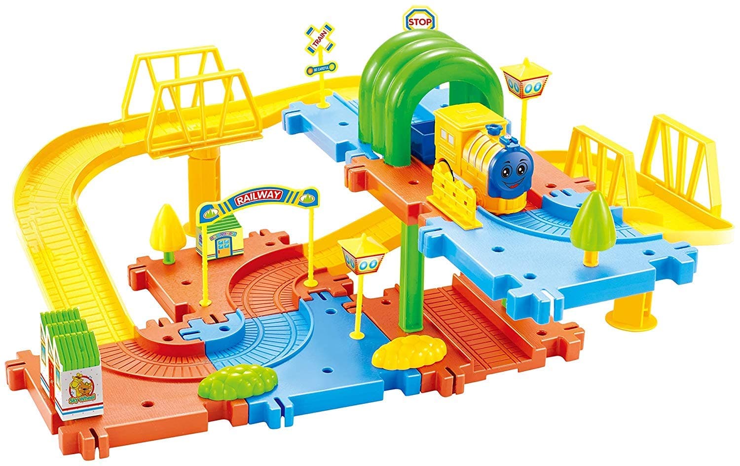 Webby Classic Toy Train Set with Track - 31 Pieces Battery - Operated Railway Set, Train Set with DIY Railway Tracks for Kids 3 Years +