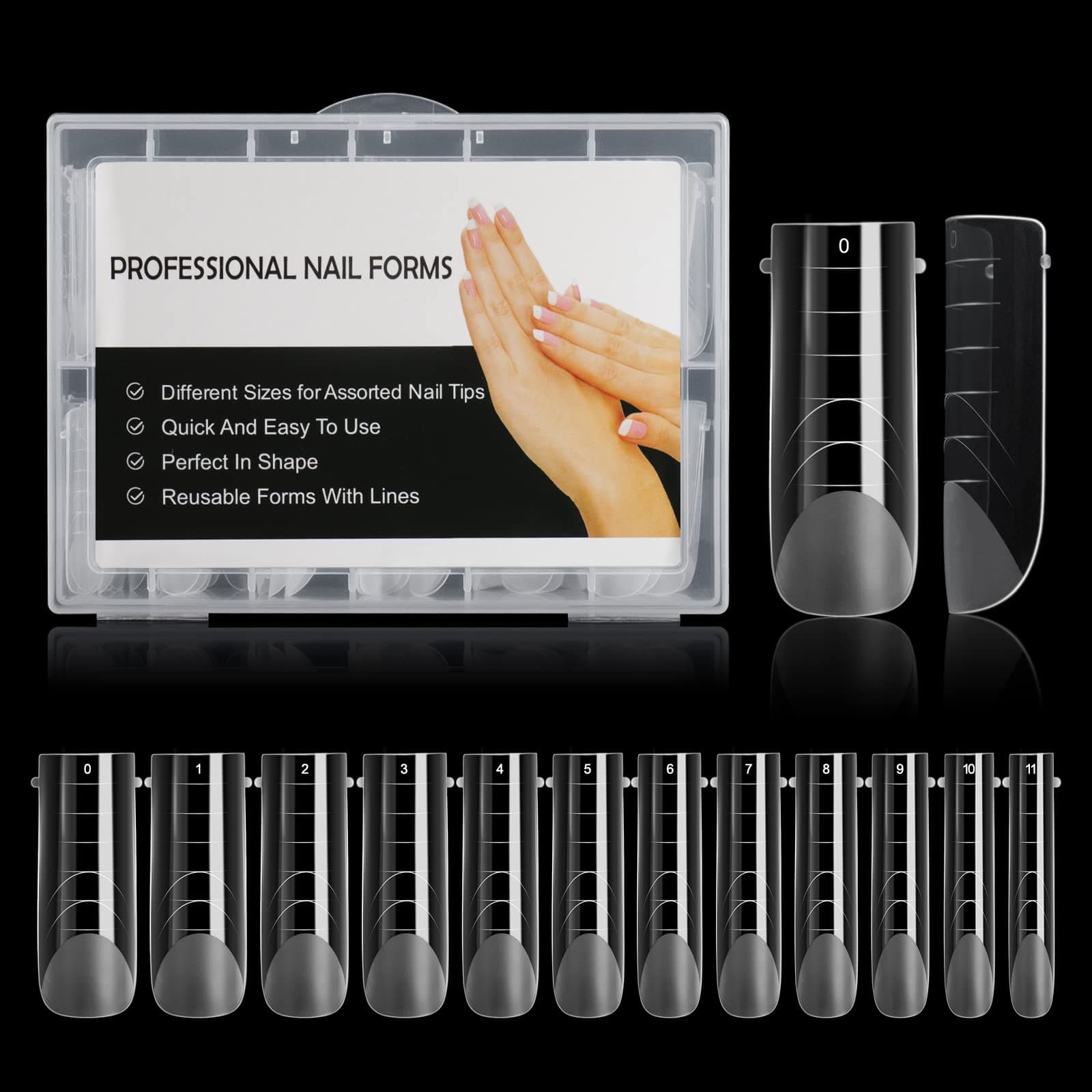 BNG Dual Nail Forms For Gel Builder 120 Pcs Dual Forms Upgraded Style, Professional Polymer Gel Nails Extension Mold Full Cover Acrylic Nail Molds Quick Building