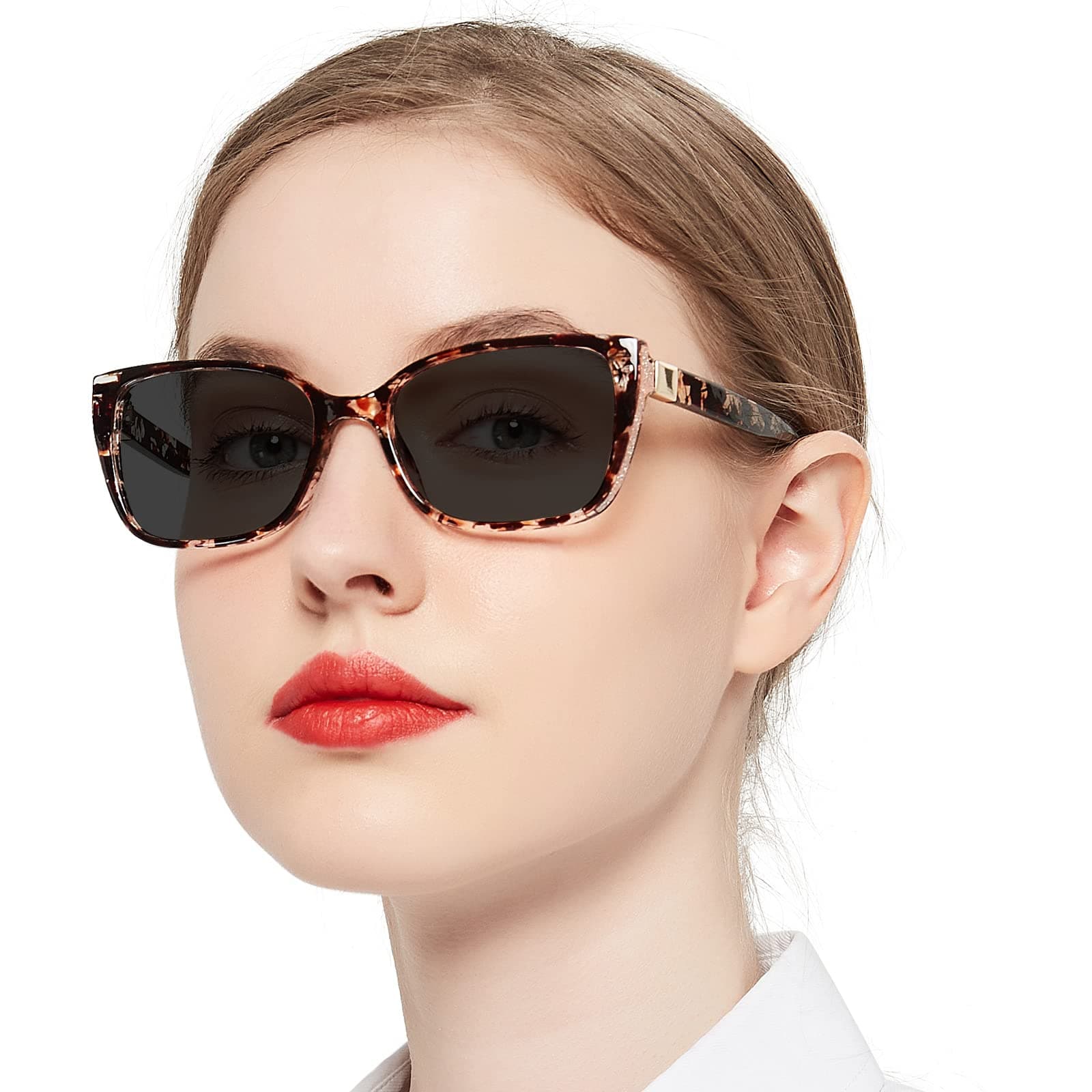 OCCI CHIARI Bifocal Reading Sunglasses Womems Thick Blue Light Blocking Sun Readers Outdoor UV400 1.0 1.5 2.0 2.5 3.0 3.5(Brown 350+)