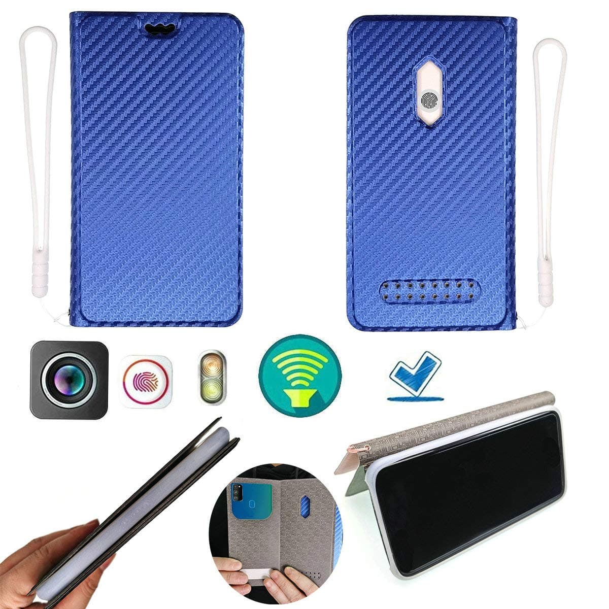 Ojtong Case for IMO Q3 Plus Case Silicone Protection Ring + Flip Cover Stand Shell Blue