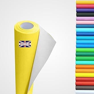 Wrapping Paper roll, Large Display Poster Paper Roll, Backing Paper 10m x 76cm - 80gsm Art, School Craft, Packing, Table Runner, Notice Boards, Drawing, Painting, Backdrop, Kraft Paper. (Yellow)