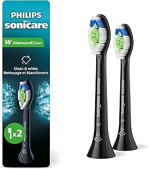 Philips Sonicare Genuine W DiamondClean Toothbrush Heads, 2 Brush Heads, Black, HX6062/95