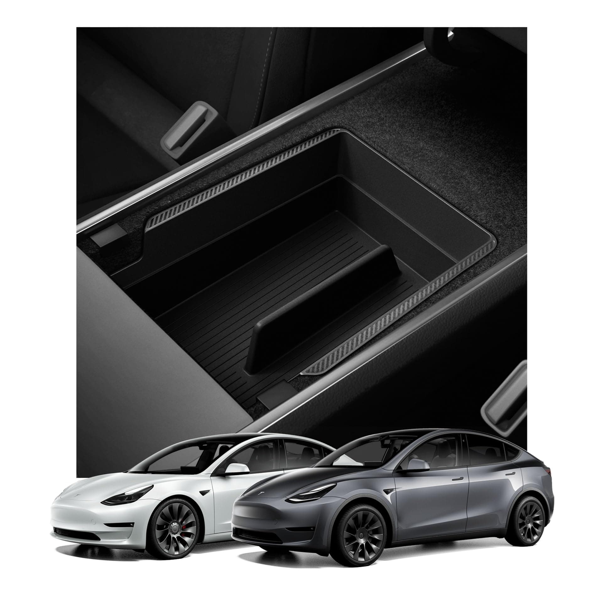 Spigen Tesla Model 3 Console Organiser and Y Armrest Designed for Tesla Accessories - Black