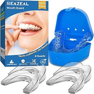 Mouth Guard for Grinding Teeth at Night: Moldable Dental Guard for Sleeping - Nighttime Protection for Teeth 4 Pack/One Size