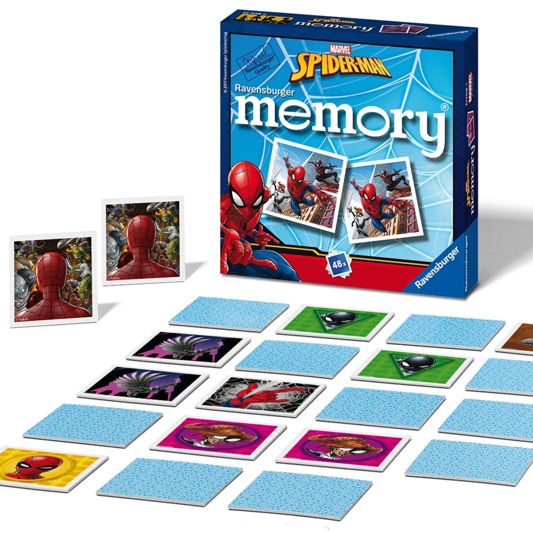Ravensburger Marvel Spiderman Mini Memory Game - Matching Picture Snap Pairs Game For Kids Age 3 Years and Up