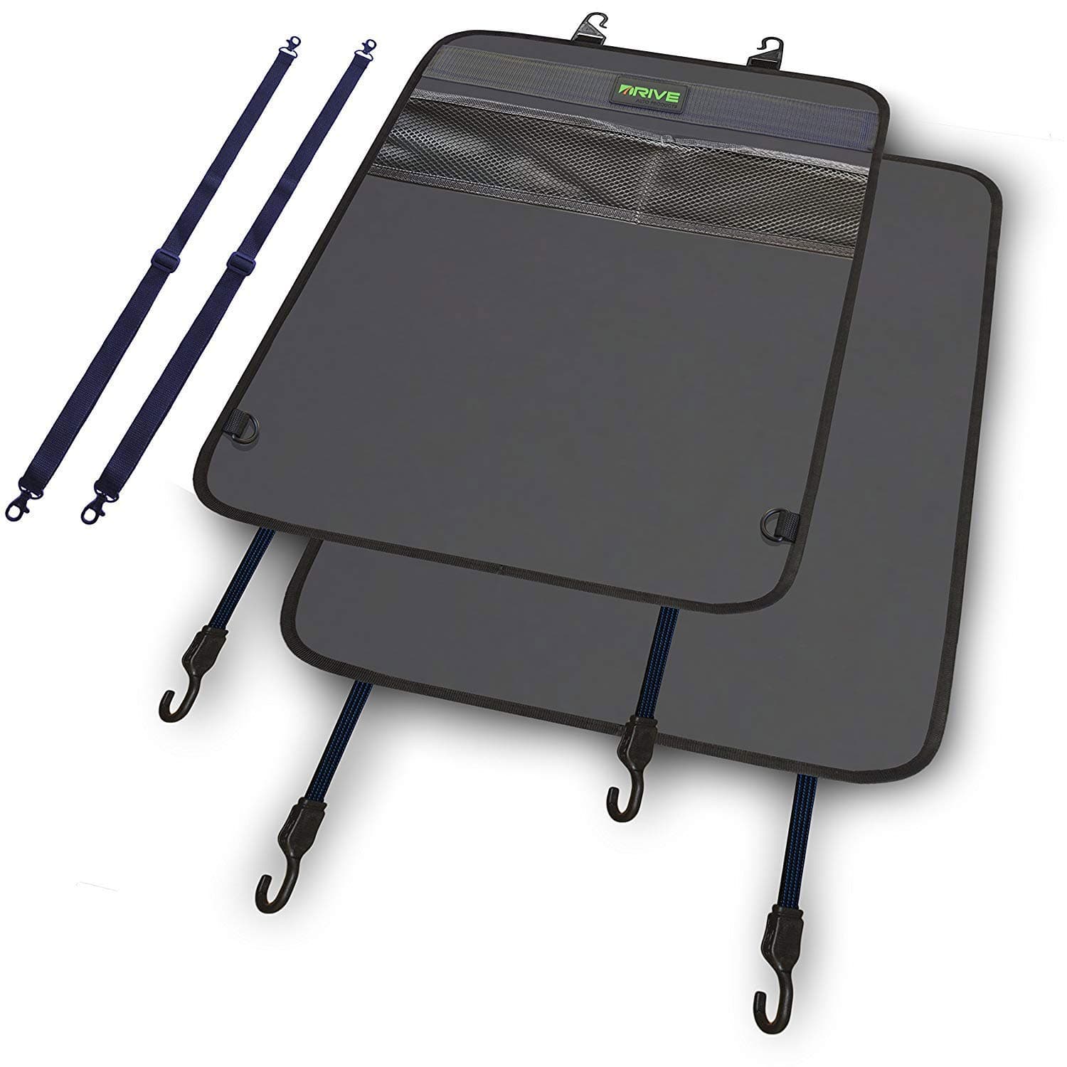 2 Pack Car Seat Back Protectors, Reversible Kick Mats - Gray