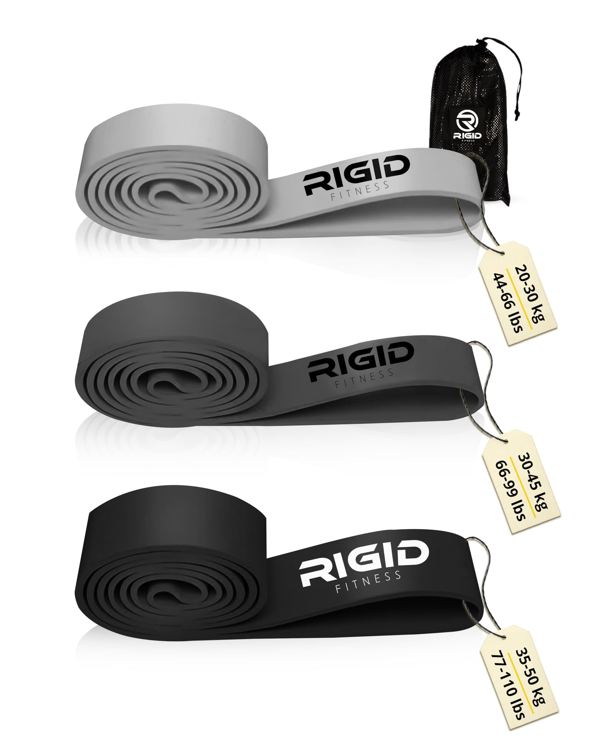 Resistance Bands Set - Heavy Duty Rubber Bands, Pull up Assistance bands, Stretching bands, Exercices Bands for Bodybuilding Workout and Home Workout- 3 Levels (Light, Medium & Hard)