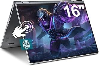 jumper 16 inch Convertible Laptop, 2 in 1 Laptop Computer with FHD 360 Degree Touchscreen, 16GB RAM 640GB Storage, Backlit Keyboard, Fingerprint Reader, 53.2WH, WiFi 6