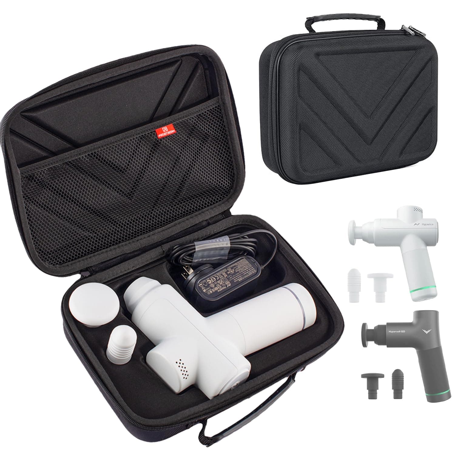BUBM Carrying Case Compatible for Hypervolt Go 2/Hypervolt Go Travel Storage Organizer Hard Shell Bag fit for Both Hyperice Hypervolt GO and Go 2 Massage Gun Device