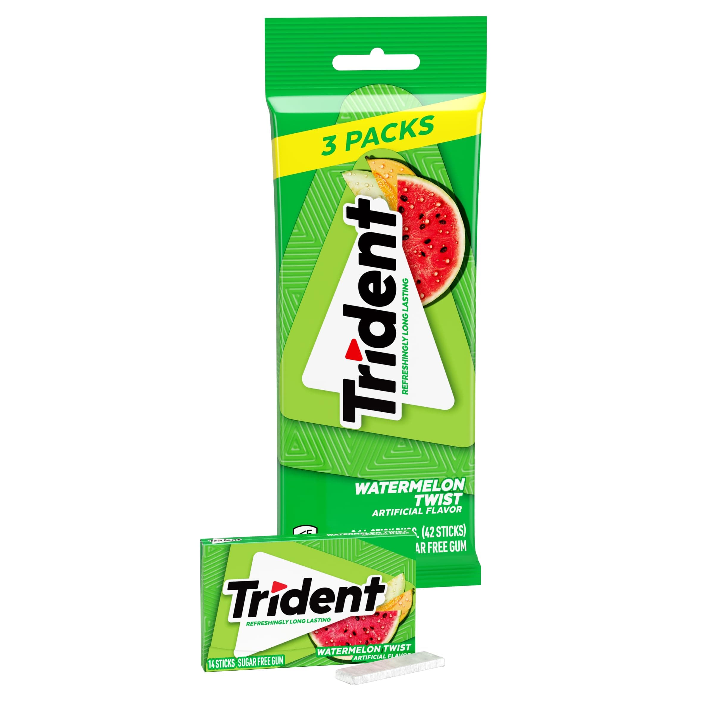 Trident Watermelon Twist Chewing Gum 14 Stick 3 Pack