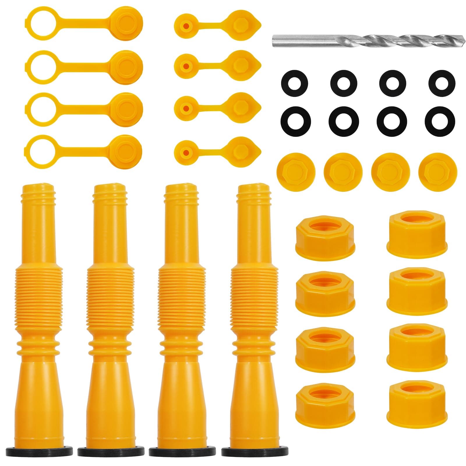 Gas Can Nozzle Replacement Kit,Gas Can Spout Replacement Fits 5 Gallon Gasoline Cans,with Flexible Nozzles,Screw Collar Caps(33 Pcs)