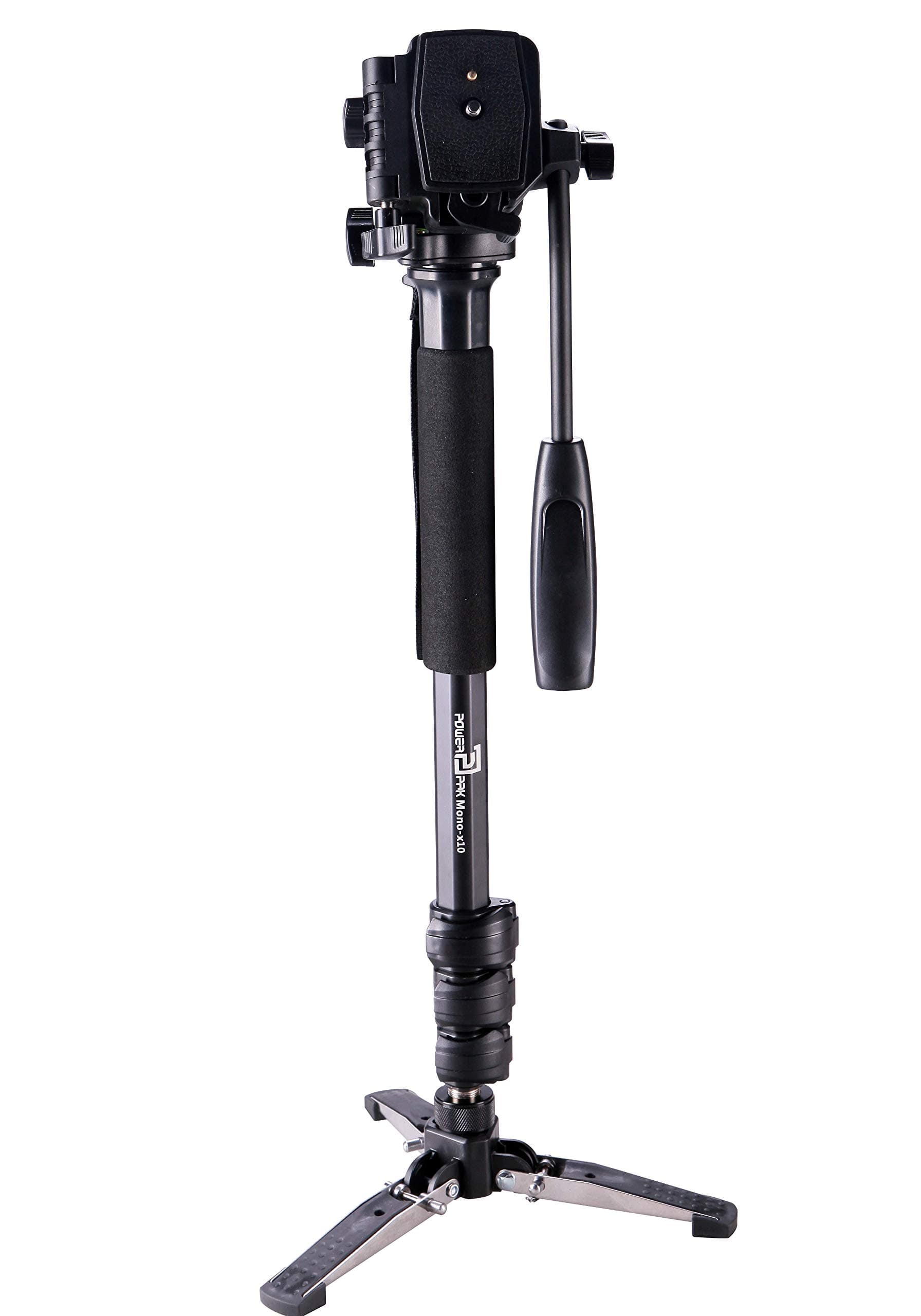 Powerpak Mono-X10 4.8ft Monopod Three Leg self Standing 360 Degree Rotatable with Head for Nikon Canon DSLR Panasonic Video Camera Upto 2.5kg, Black