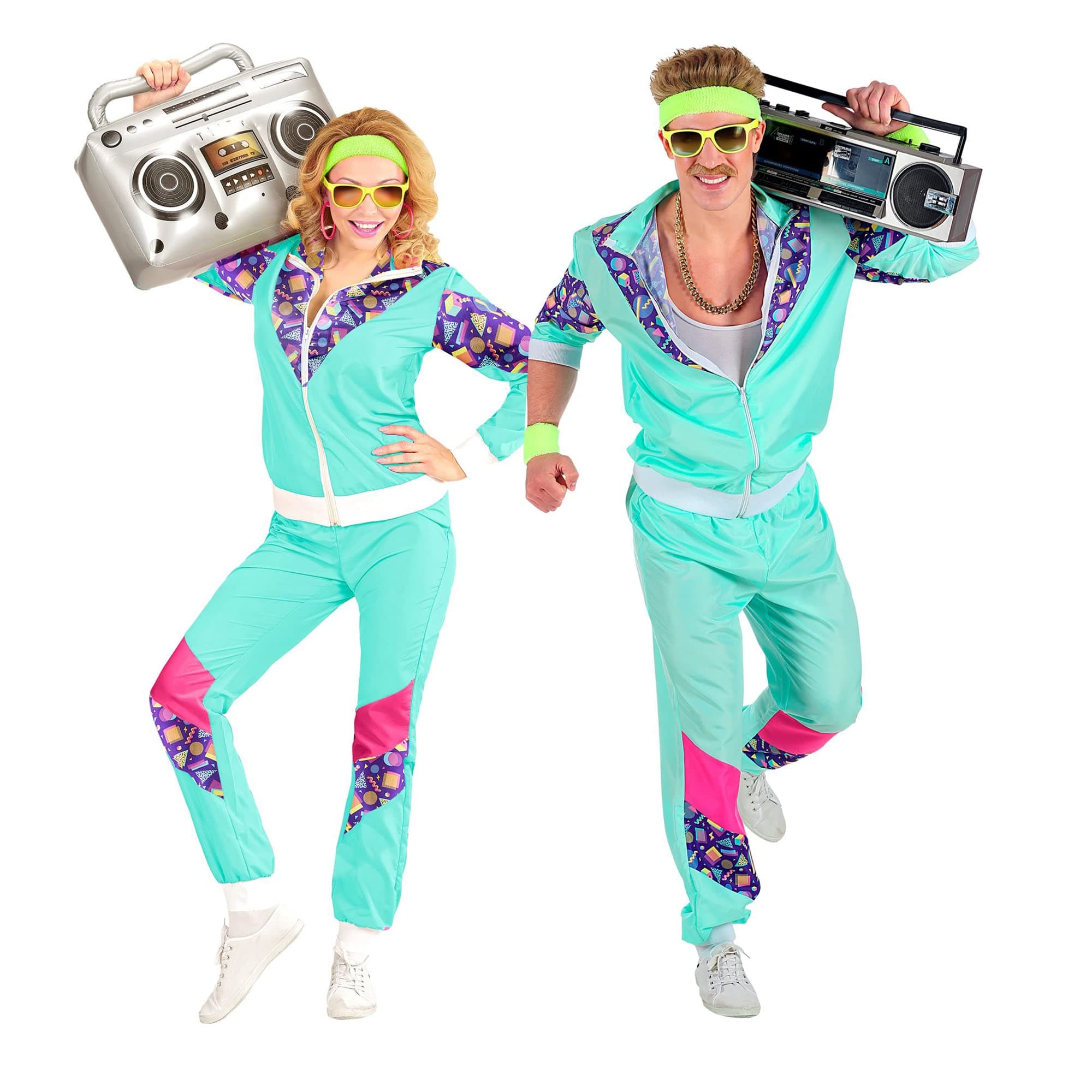 WIDMANN Adults Unisex 80s Shell Suit Costume. Includes Jacket & Pants. 90s, Fancy Dress, Outfit, World Book Day, Halloween, Carnival