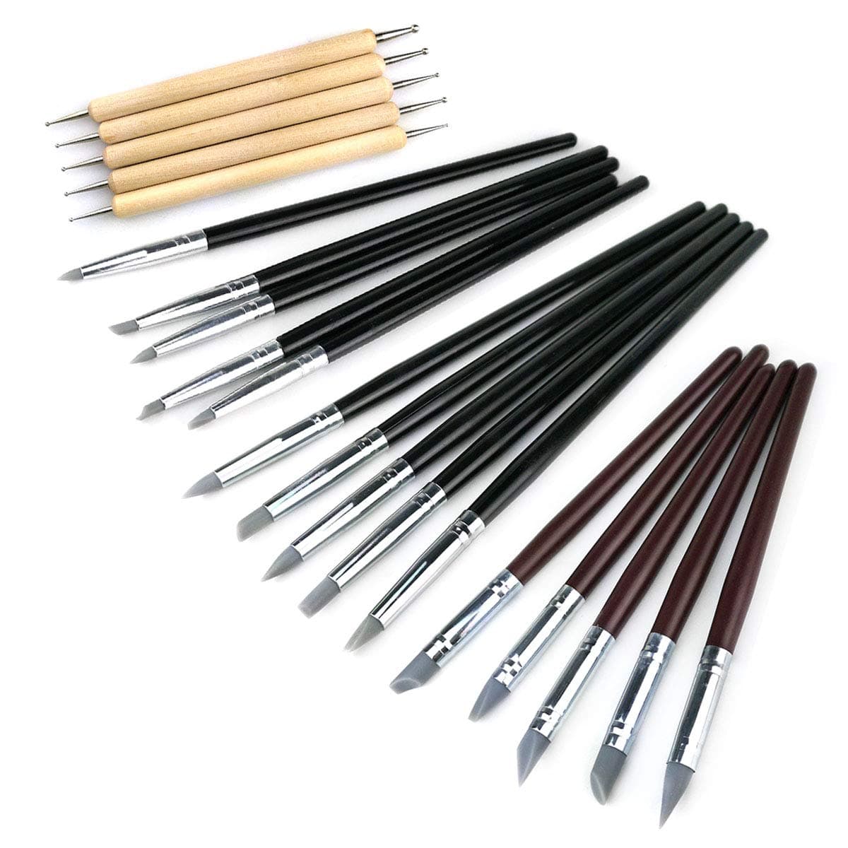 Hamineler 20pc Silicone Clay Sculpting Tools - Shaping, Modeling, Carving Set for Pottery, Sculpture