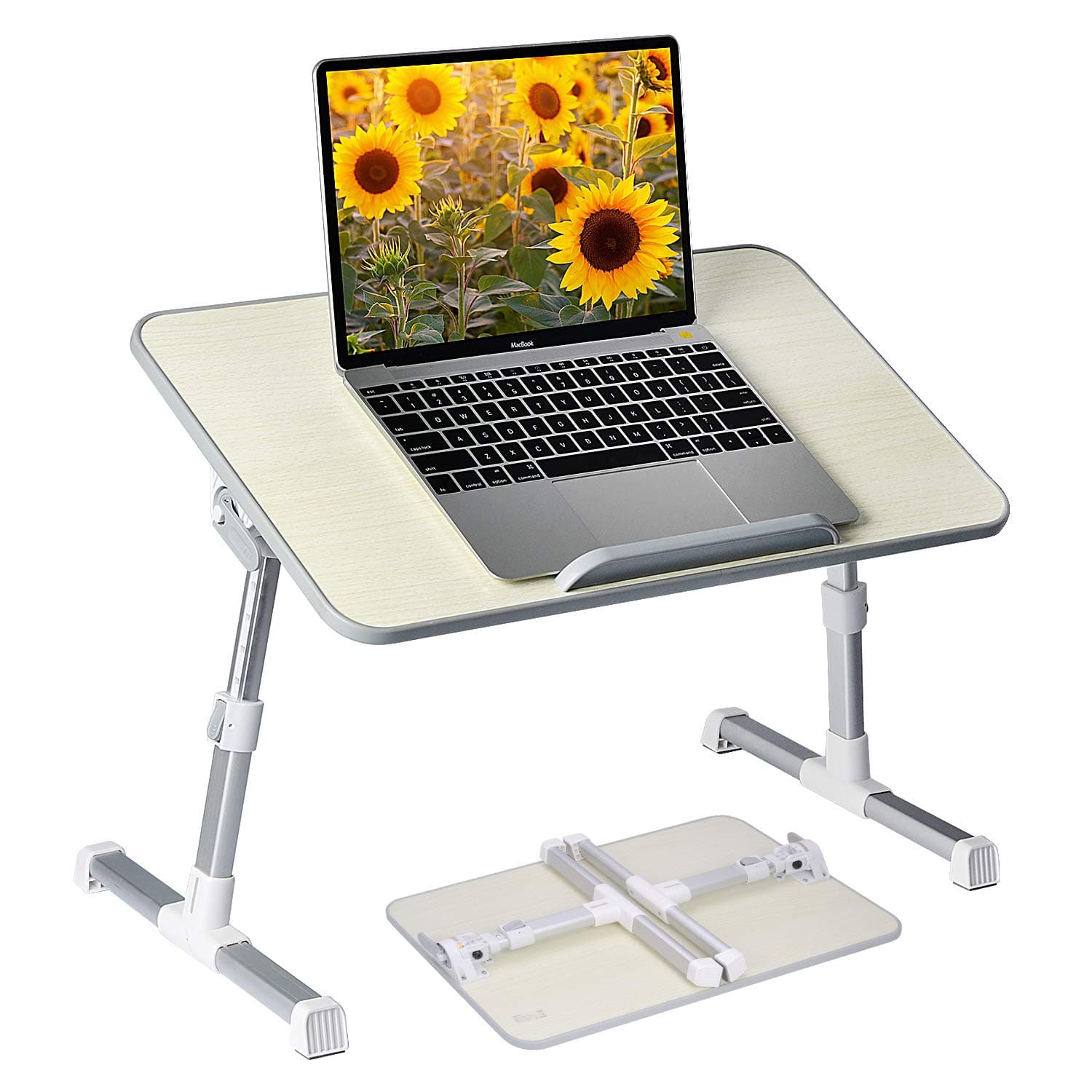 Avantree Quality Adjustable Laptop Bed Table, Portable Standing Desk, Foldable Sofa Breakfast Tray, Notebook Stand Reading Holder for Couch Floors Suitable for laptop, Macbook, HP, Dell, Lenovo kids study table, kids food table - Minitable