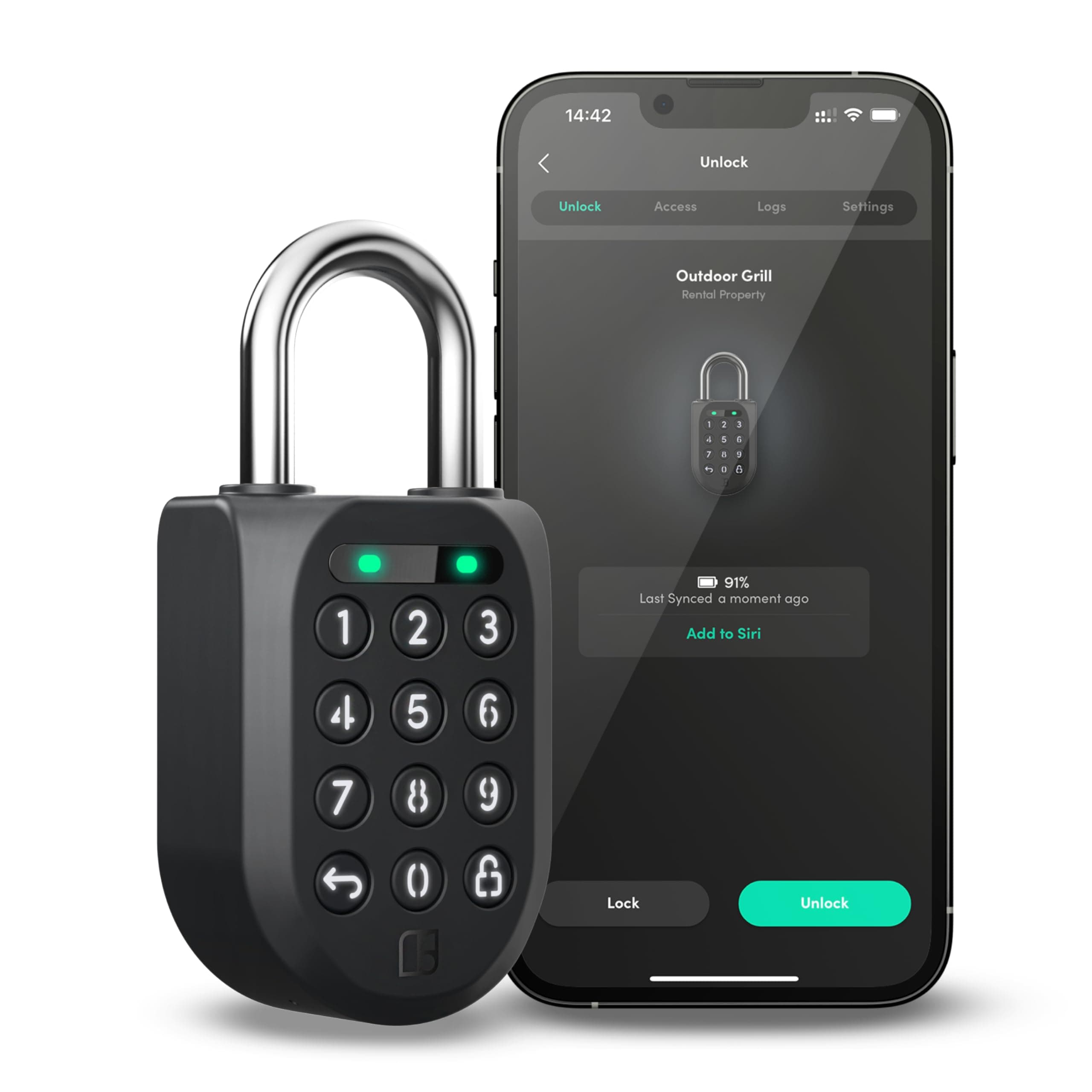 Igloohome Smart Padlock 2 (SP2), Generate Access from Anywhere, No WiFi Needed, Compatible with iPhone & Android – Weatherproof, Waterproof and Rechargeable Battery