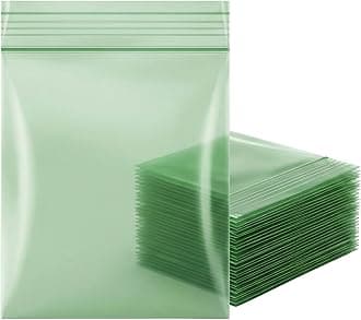 Grip Seal Zip Lock Resealable Plastic Bags (30x30 mm, 200 Pcs, Green)
