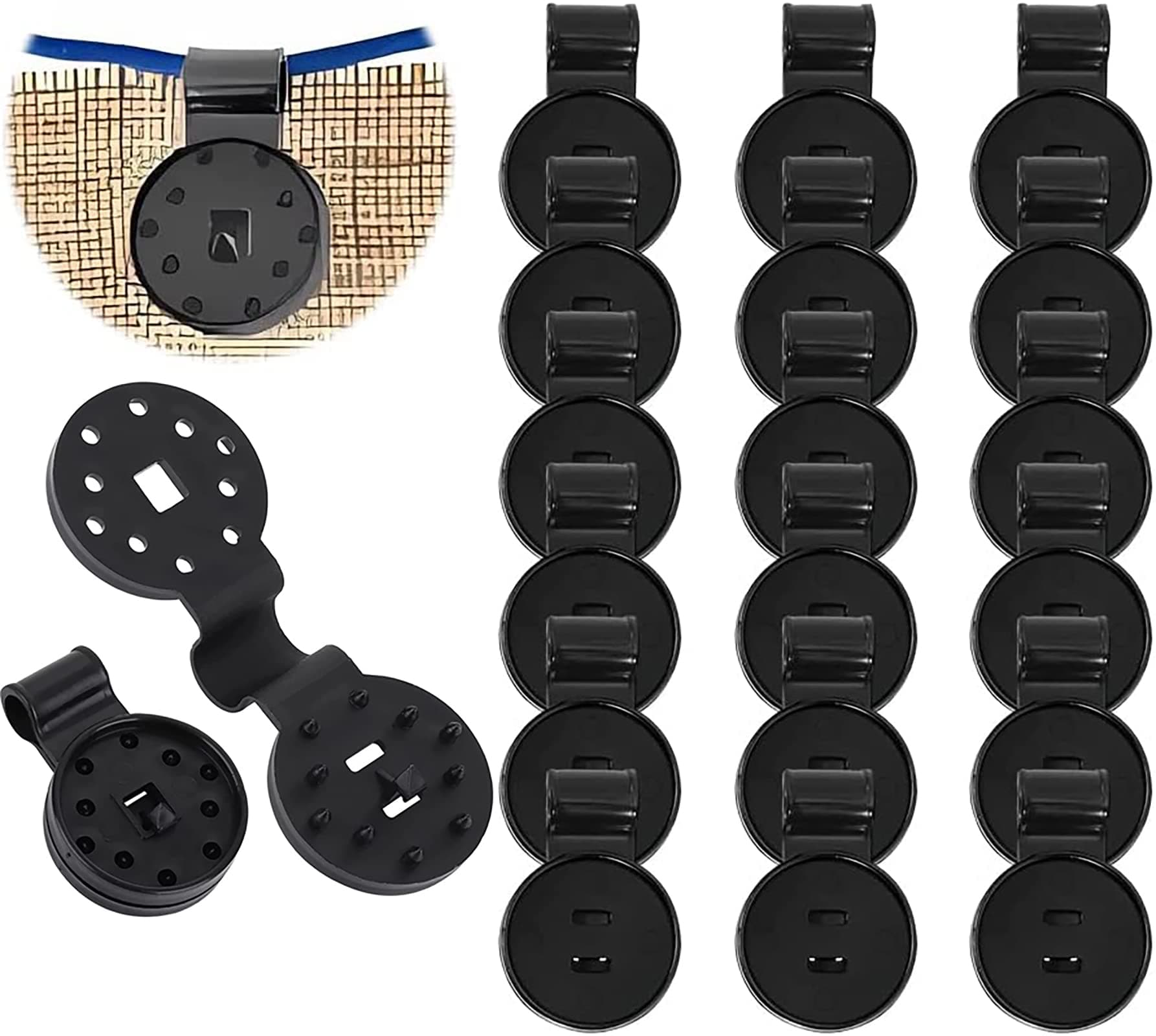 100 Pack Shade Cloth Clips, Sun Shade Net Clip, Fabric Clips, Round Plastic Heavy Duty Lock Grip for Anti Bird Netting, Gardening & Windproof Awning Clamp