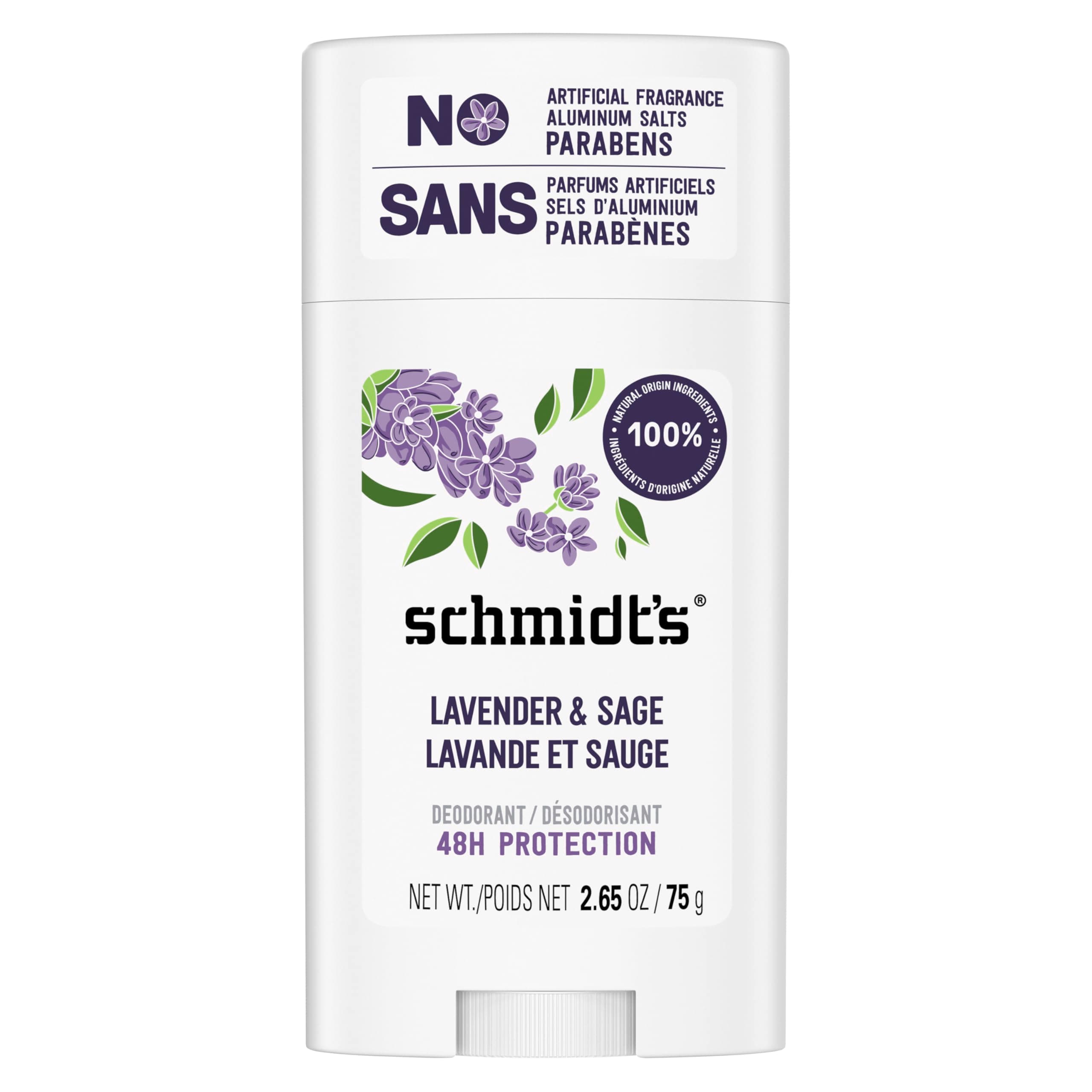 Schmidt's Lavender + Sage Natural Deodorant Stick, 80ml