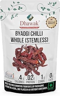 Dhawak Byadgi Chilli Whole (Stemless) - 150 GMS. /Sabut lal Mirch/Dried Red Chilli/Red Chilli Whole