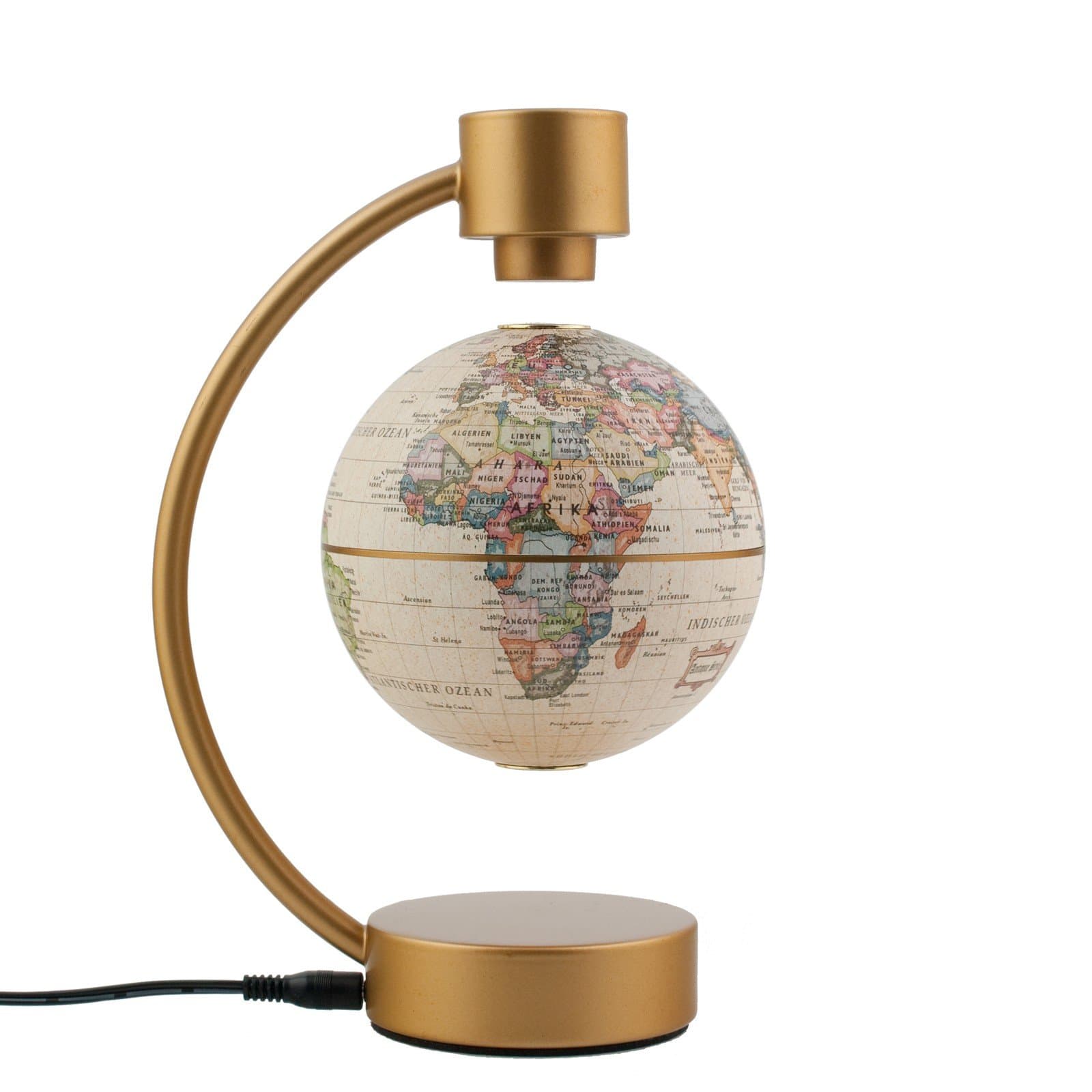 4" Levitating Globe in Antique