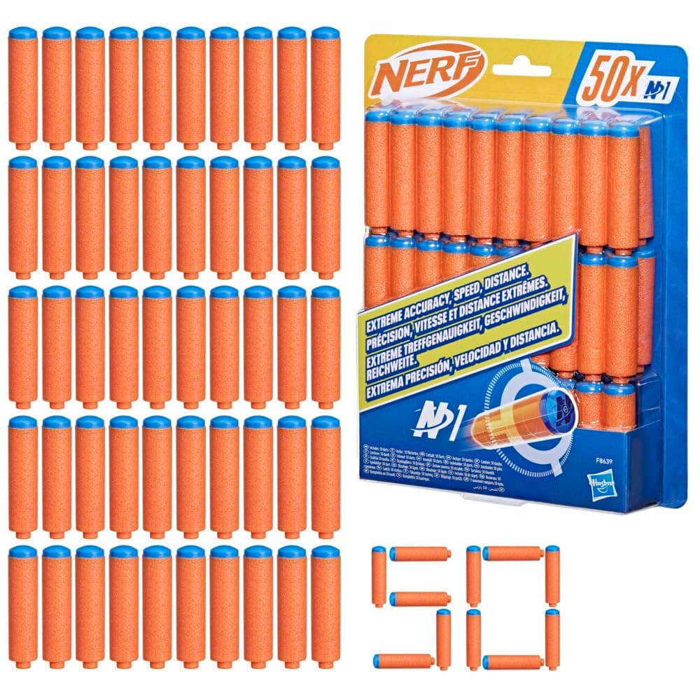 Nerf N Series N1 Darts, Includes 50 Darts, Compatible Only with Nerf N Series Blasters, Outdoor Games, Ages 8+