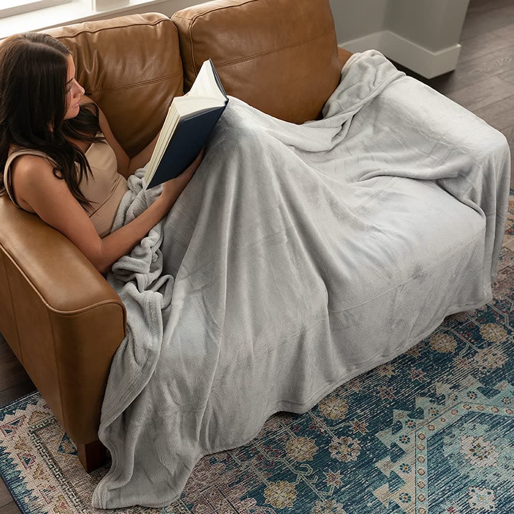 GRACED SOFT LUXURIES Throw Blanket Fleece Minky Microfiber Soft Throw (Gray, XL Throw | Twin Size 60" x 80")